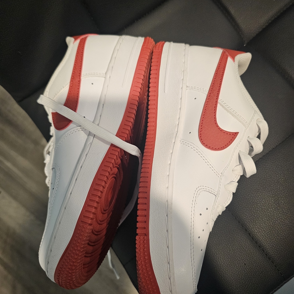 Nike Air Force 1 Low Top Sneakers - White & Red - Picture 5 of 6